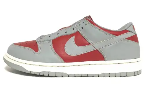 Nike Dunk Low Skate Shoes Unisex Low Top Gray Red