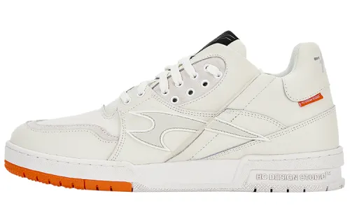 HARSH AND CRUEL Low top Skateboard Shoes Unisex White Orange