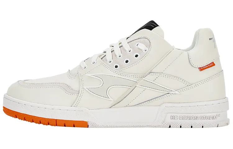 HARSH AND CRUEL Low top Skateboard Shoes Unisex White Orange