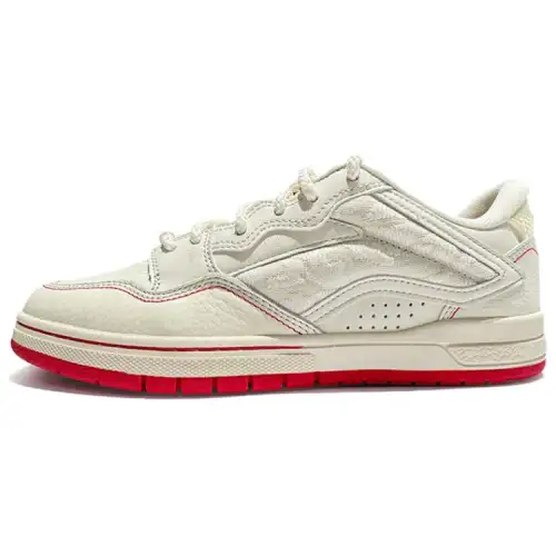 Li Ning Slip Resistant Abrasion Resistant Low top Skateboard Shoes Men's Beige