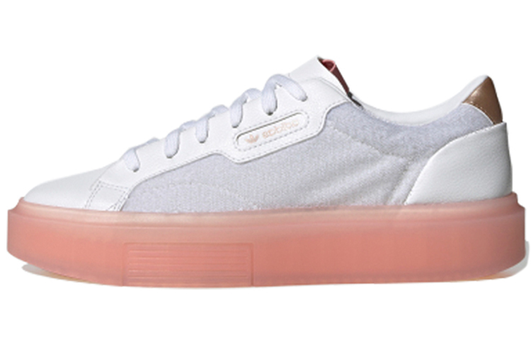 Женские кеды adidas adidas originals Sleek Super (бело-розовые с бронзой)