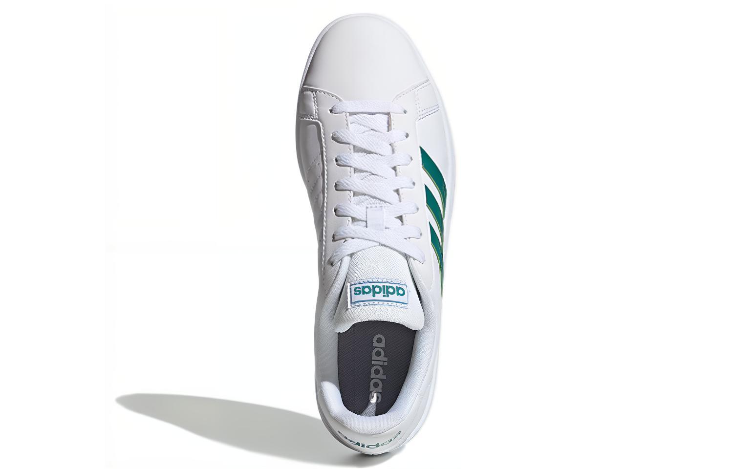 Мужские кеды adidas neo GRAND COURT Base (белый / зеленый) — Белый / зелёный — фото 5