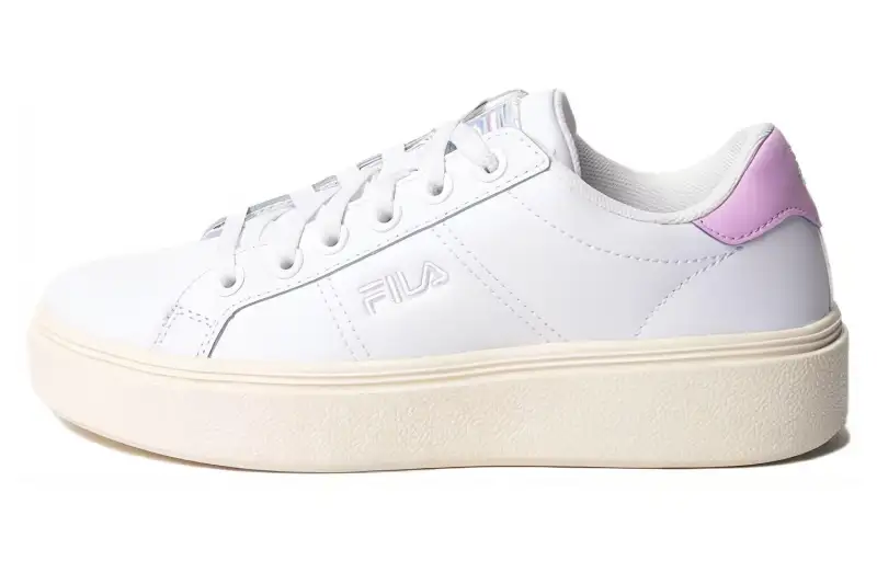 FILA Court Deluxe Plumpy Sl Low top Skateboard Shoes Unisex White Pink