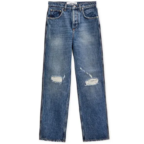 LOEWE Jeans Women's Blue Moderate Straight Fit Pants
