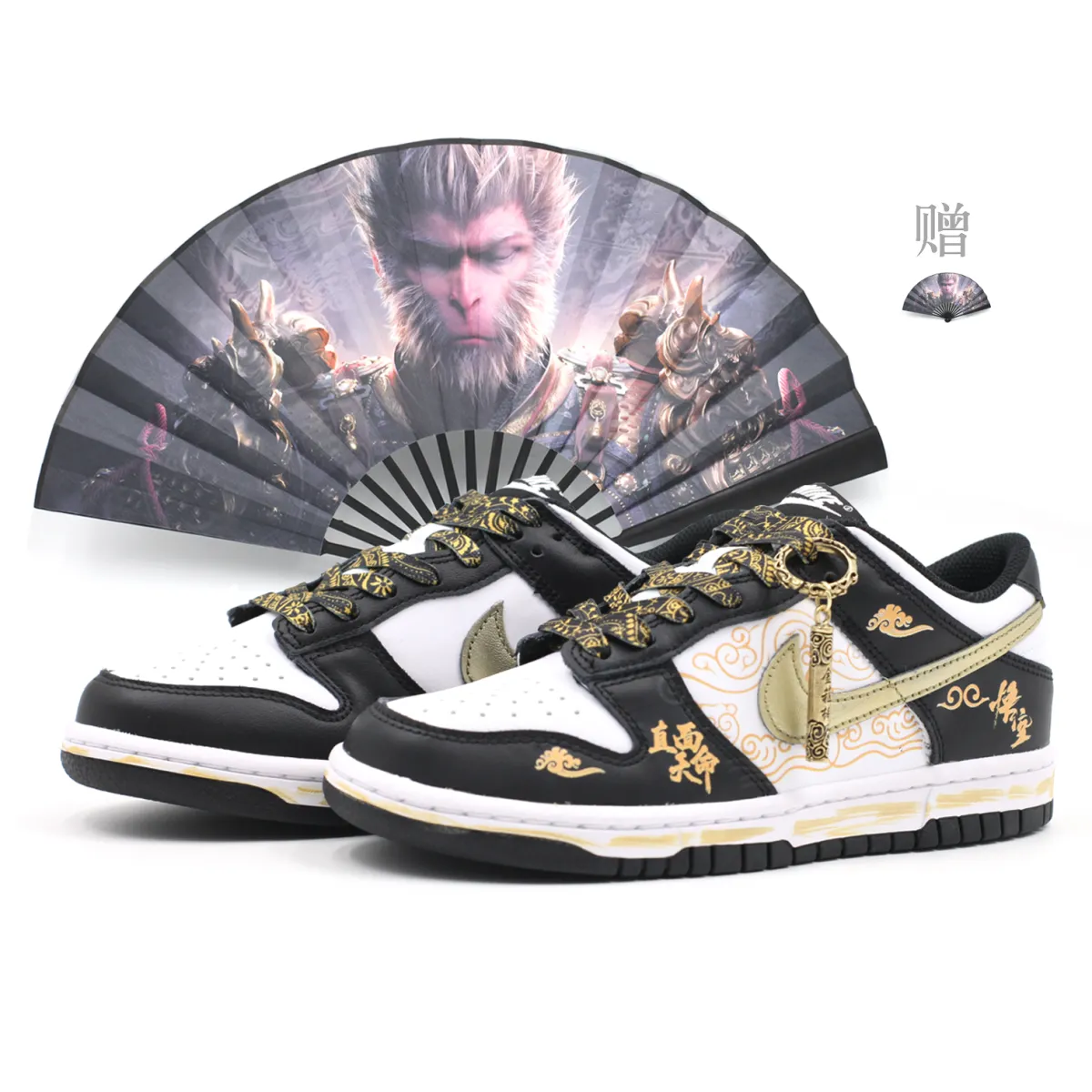 Nike Dunk Wear resistant And Lightweight Low top Skateboard Shoes Unisex Black Gold