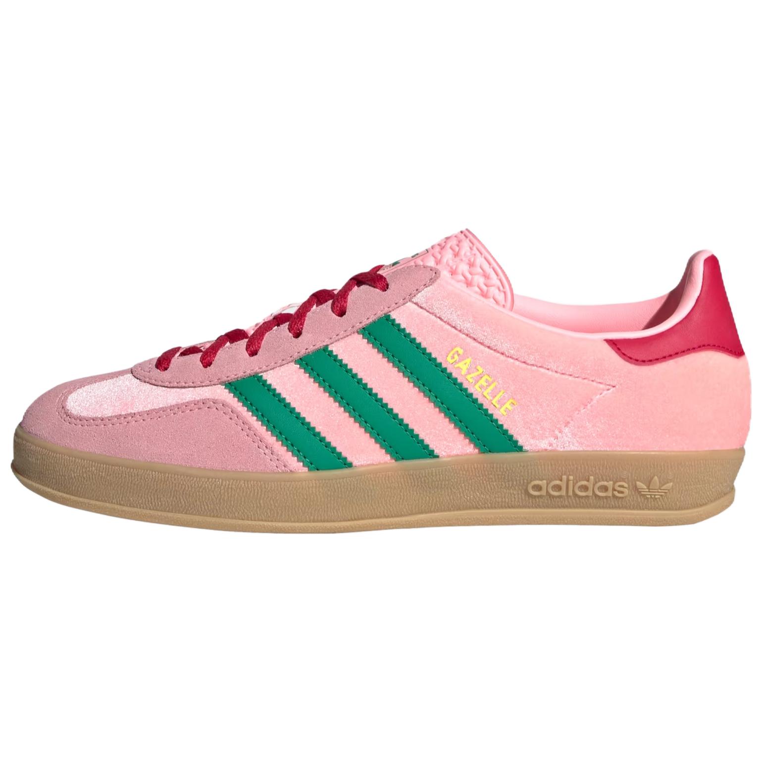 Женские кроссовки adidas originals GAZELLE INDOOR (розово-зеленые)