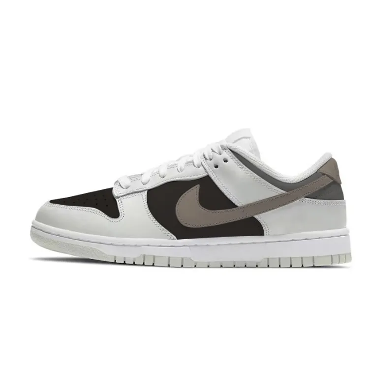 Nike Dunk Cow Leather Slip Resistant, Abrasion Resistant, Lightweight Low top Skateboard Shoes Men's Black Gray