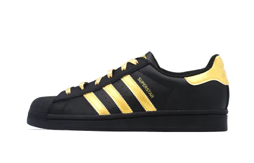 Adidas Originals SUPERSTAR Slip Resistant Low top Skateboard Shoes Unisex Black Gold