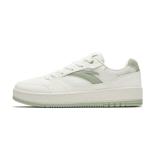 Anta Original 2 Abrasion Resistant Height Increasing Low top Skateboard Shoes Women's White Porcelain Glazed Green