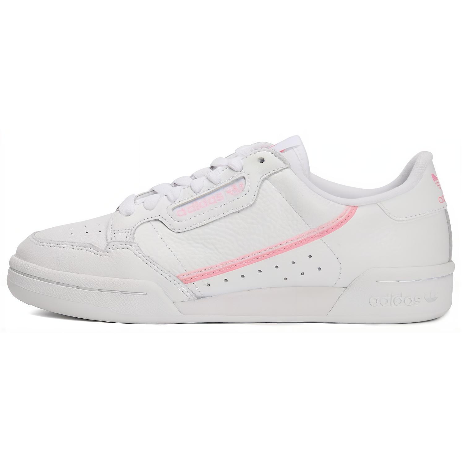 Женские кеды adidas Continental 80 W (бело-розовые) — фото 1