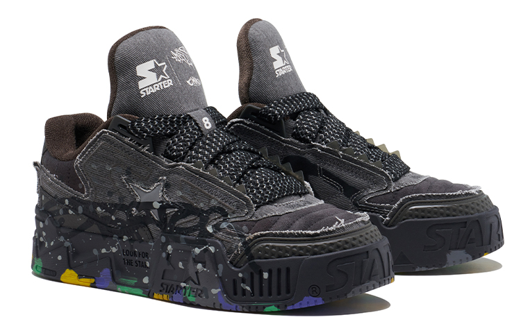 STARTER Vol 2 Slip Resistant Abrasion Resistant Low top Skateboard Shoes Men's Light Black