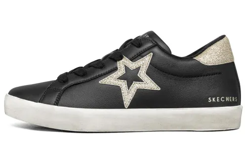 Skechers DIAMOND STARZ Skateboard Shoes Women's Low Top Black/Gold