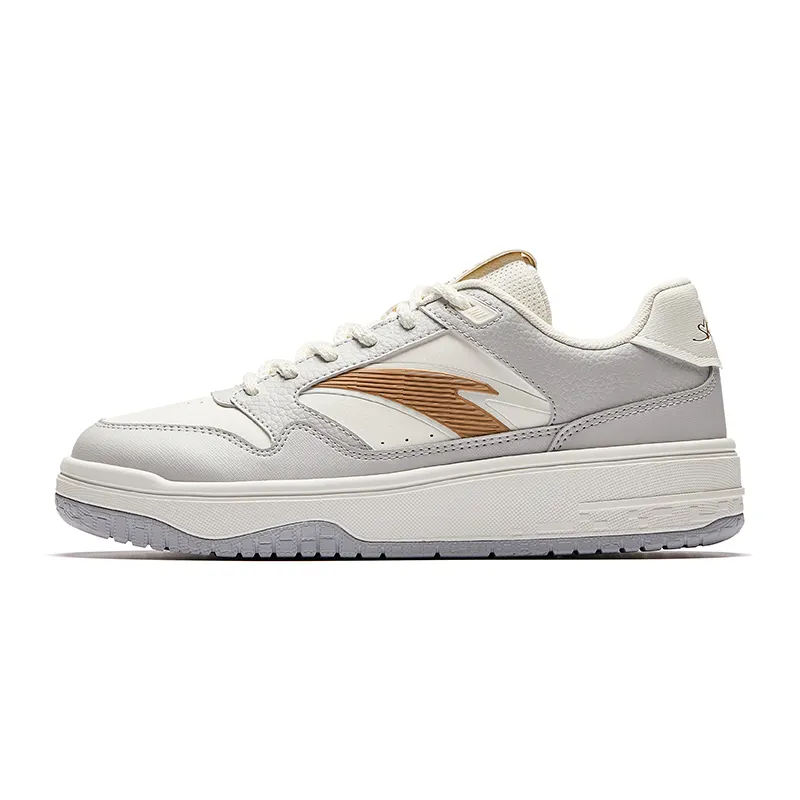 Anta Street Rebel 3 Abrasion Resistant Height Increasing Low top Skateboard Shoes Men's White Gray Brown