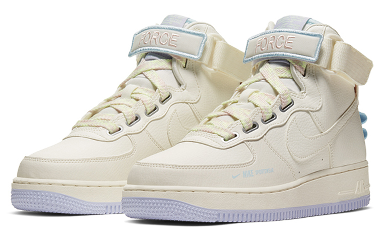 Женские кроссовки Nike Air Force 1 hi ut (микро-белые) — 帆白/帆白/薄雾熏衣草紫/帆白 — фото 3