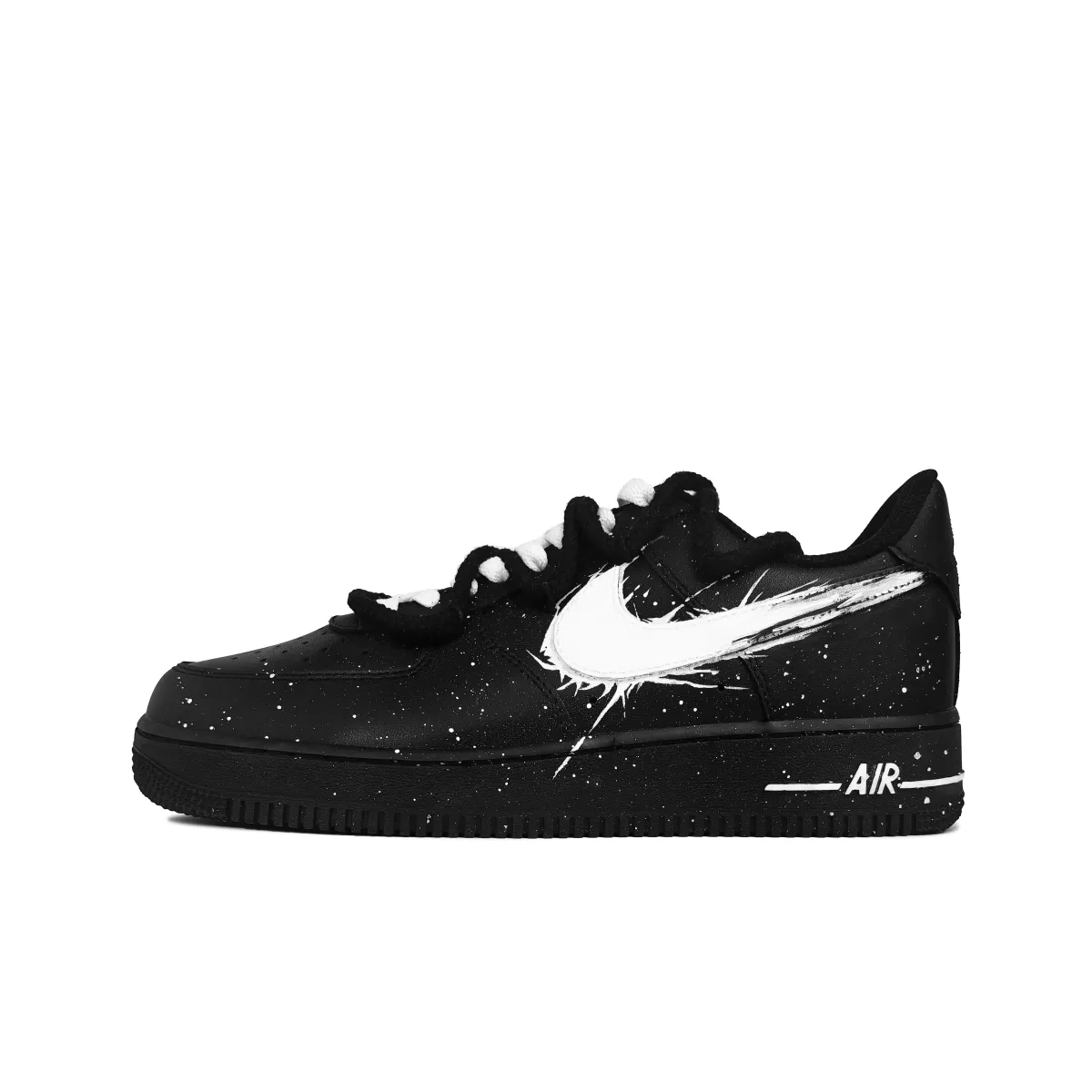Nike Air Force 1 Slip Resistant Abrasion Resistant Low top Skateboard Shoes Unisex Black White