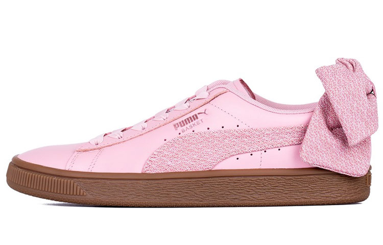 PUMA Basket Skateboard Shoes Women's Low Top Powder