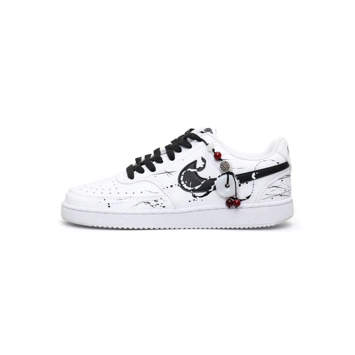 Nike Court Vision 1 Slip Resistant Abrasion Resistant Low top Skateboard Shoes Men's Black White