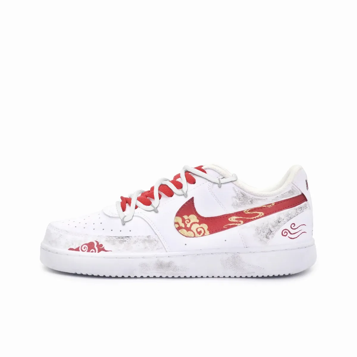 Nike Court Vision Lightweight Breathable Low top Skateboard Shoes Men's Red