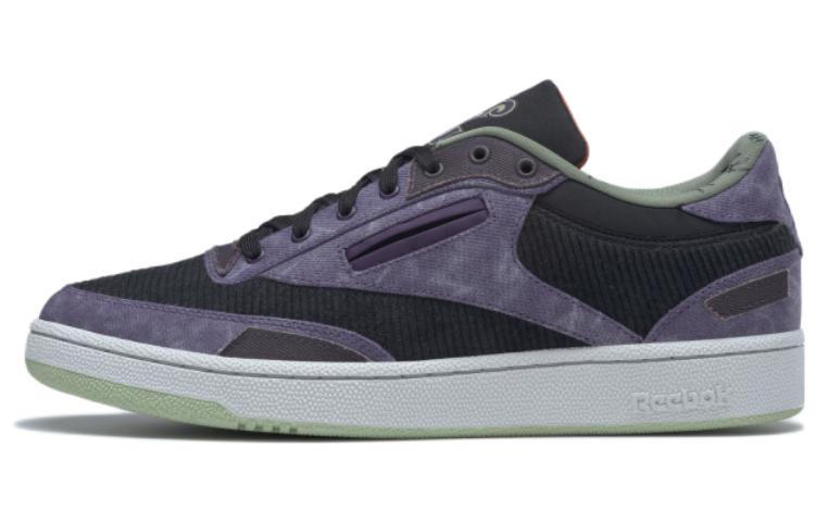 Мужские кеды Reebok Club C 85 (черно-фиолетовые)