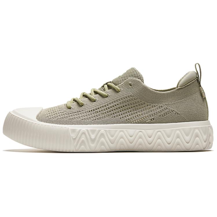 Anta Flyknit Slip Resistant And Breathable Low top Skateboard Shoes Men's Washed Green