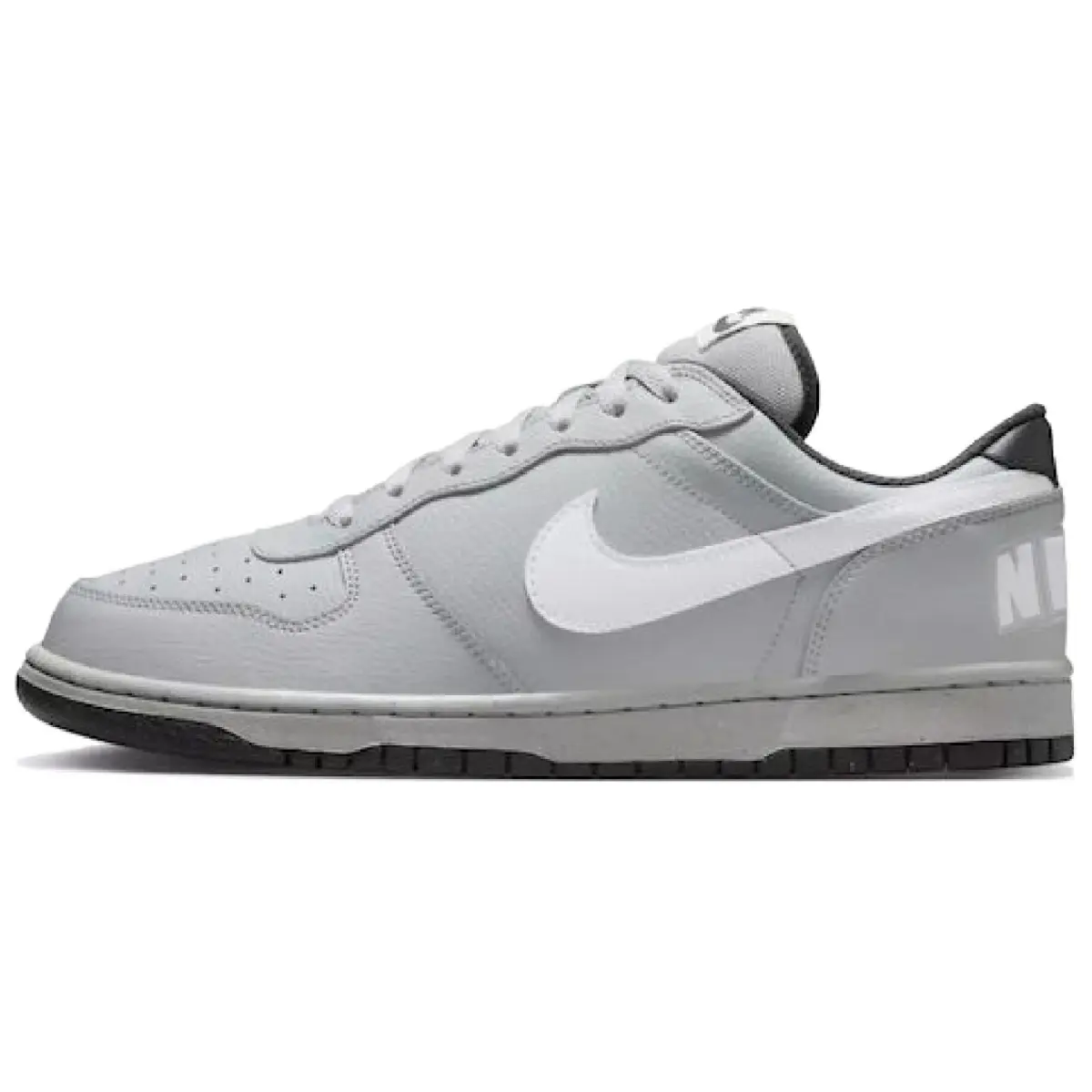 Nike Big Leather Comfortable Low top Skateboard Shoes Men's Gray