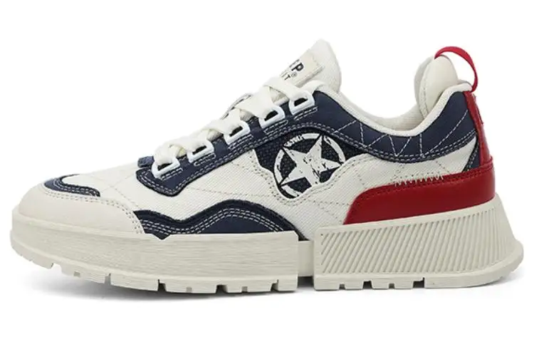 JEEP SPIRIT Vintage Stylish Skateboarding Shoes Mesh Low top Casual Shoes Men's Beige Blue Red