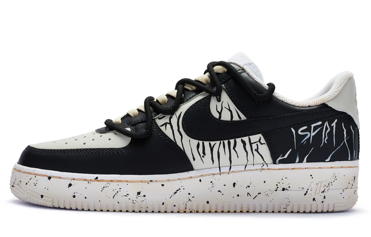 Nike Air Force 1 Low 811 Manufacturing Slip Resistant Slip Resistant Low top Skateboard Shoes Men's Beige White Black