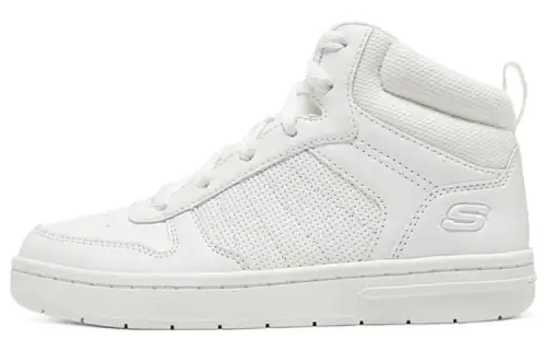 Skechers Comfortable Round Toe Thermal Slip Resistant Mid top Skateboard Shoes Women's White