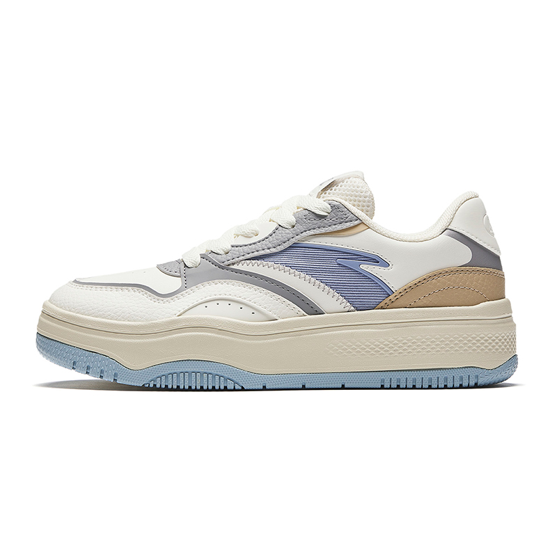 Anta Streetwear Collection Slip Resistant Abrasion Resistant Low top Skateboard Shoes Women's White Gray Blue