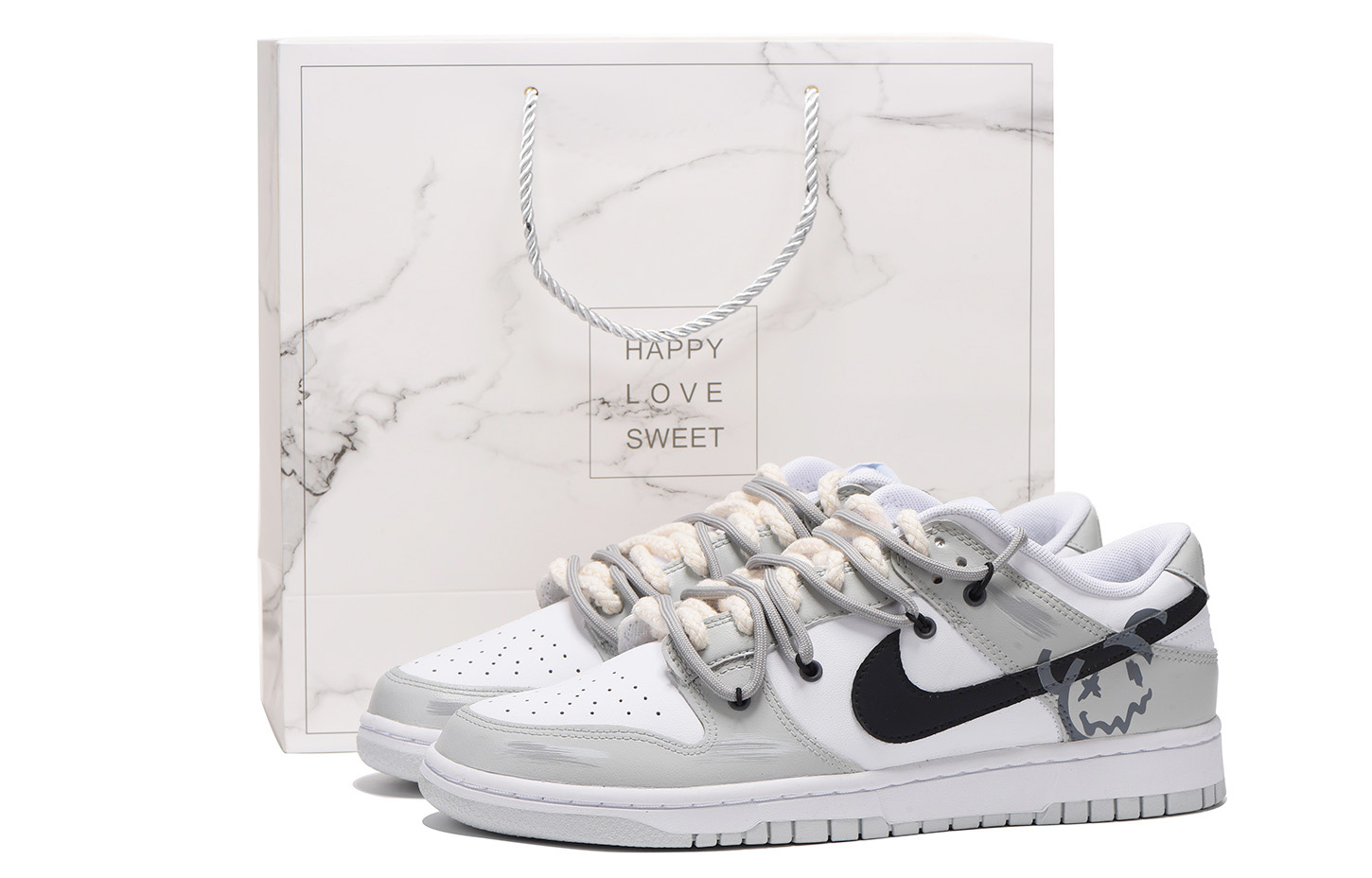 Nike Dunk Leather Coverage Slip Resistant Impact Resistant Abrasion Resistant Low top Skateboard Shoes Men's Gray