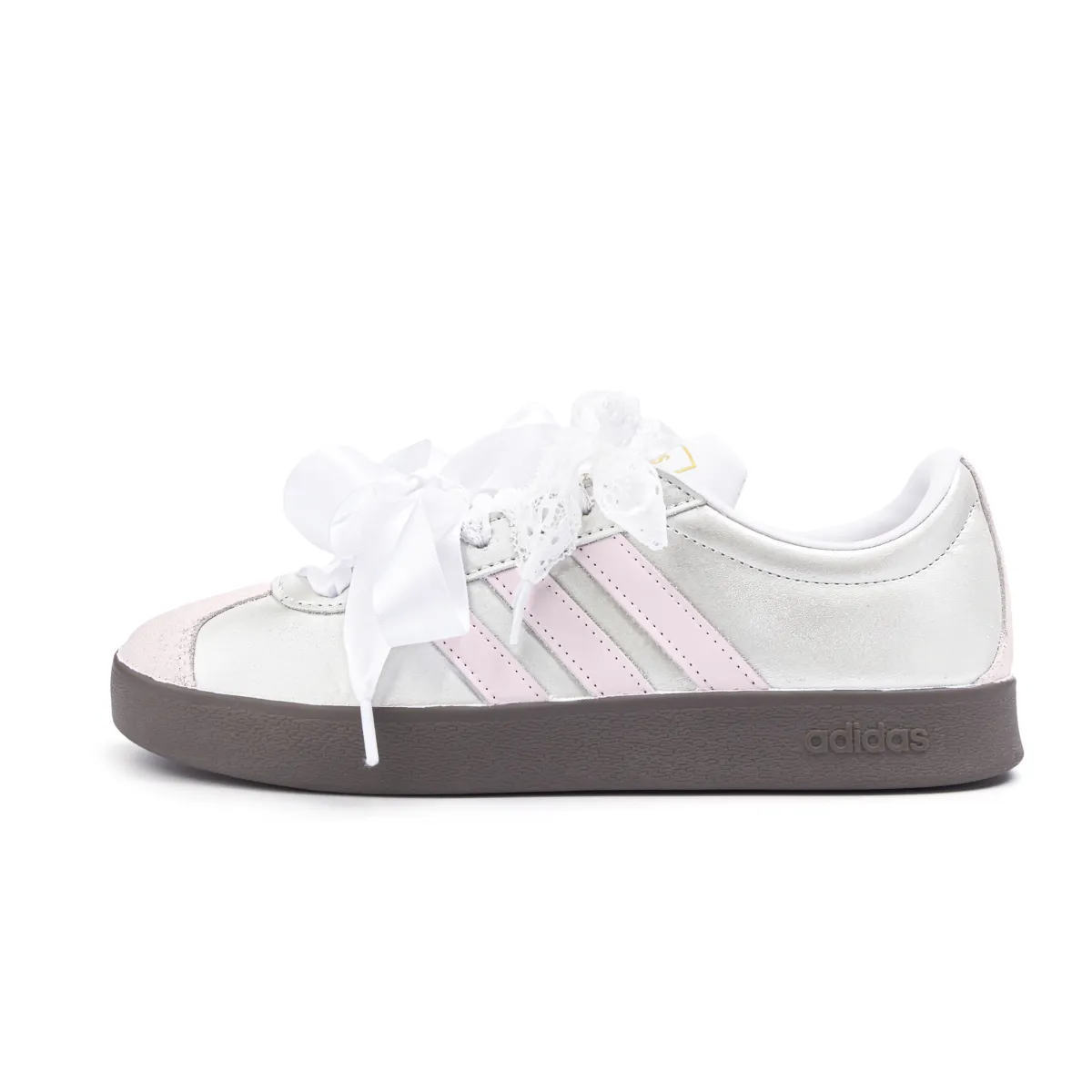 Adidas VL COURT 2.0 Low top Skateboard Shoes Unisex Silver Pink