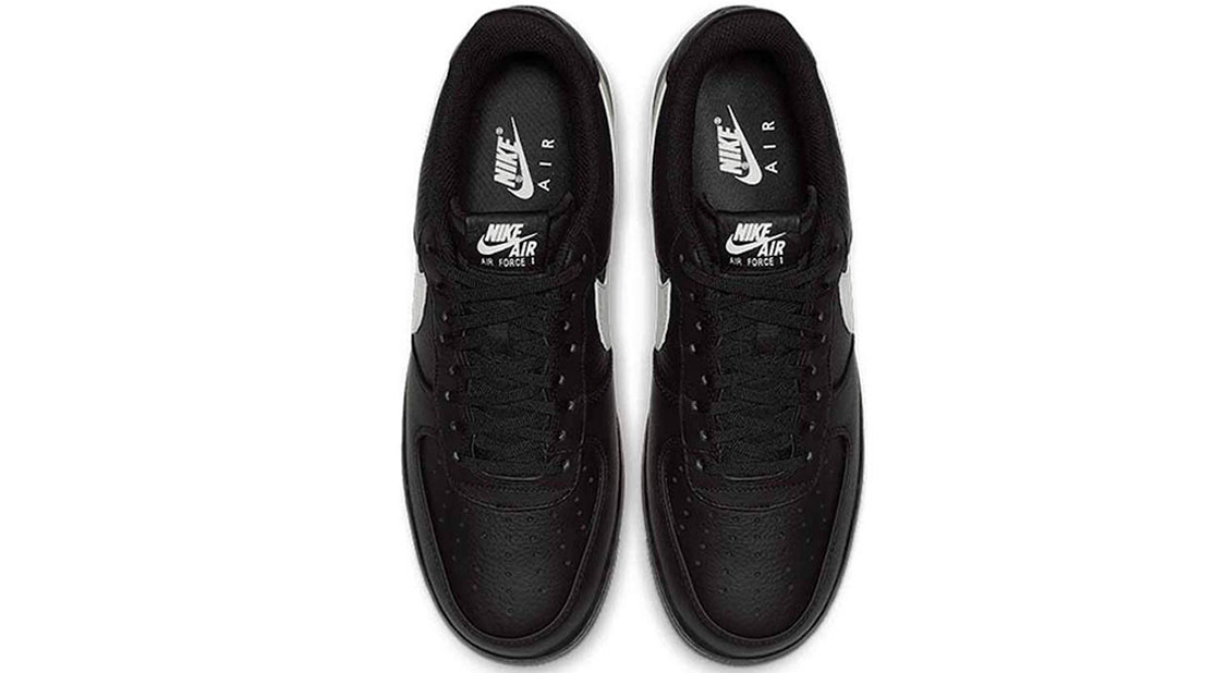 Мужские кроссовки Nike Air Force 1 Big Swoosh (черные) — Чёрный — фото 4