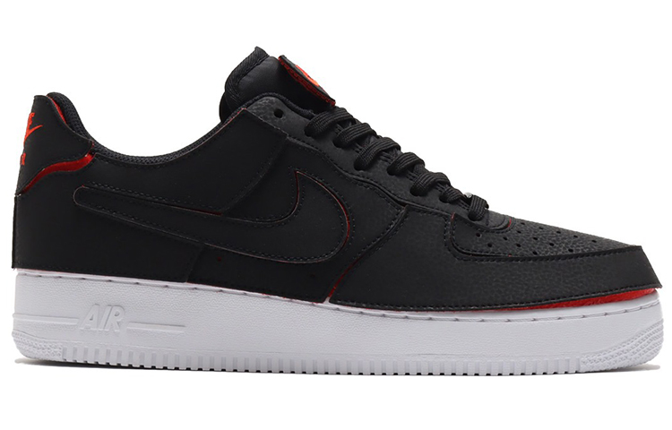 Кеды Nike Air Force 1/1 (черно-красные) — Чёрный / красный — фото 2