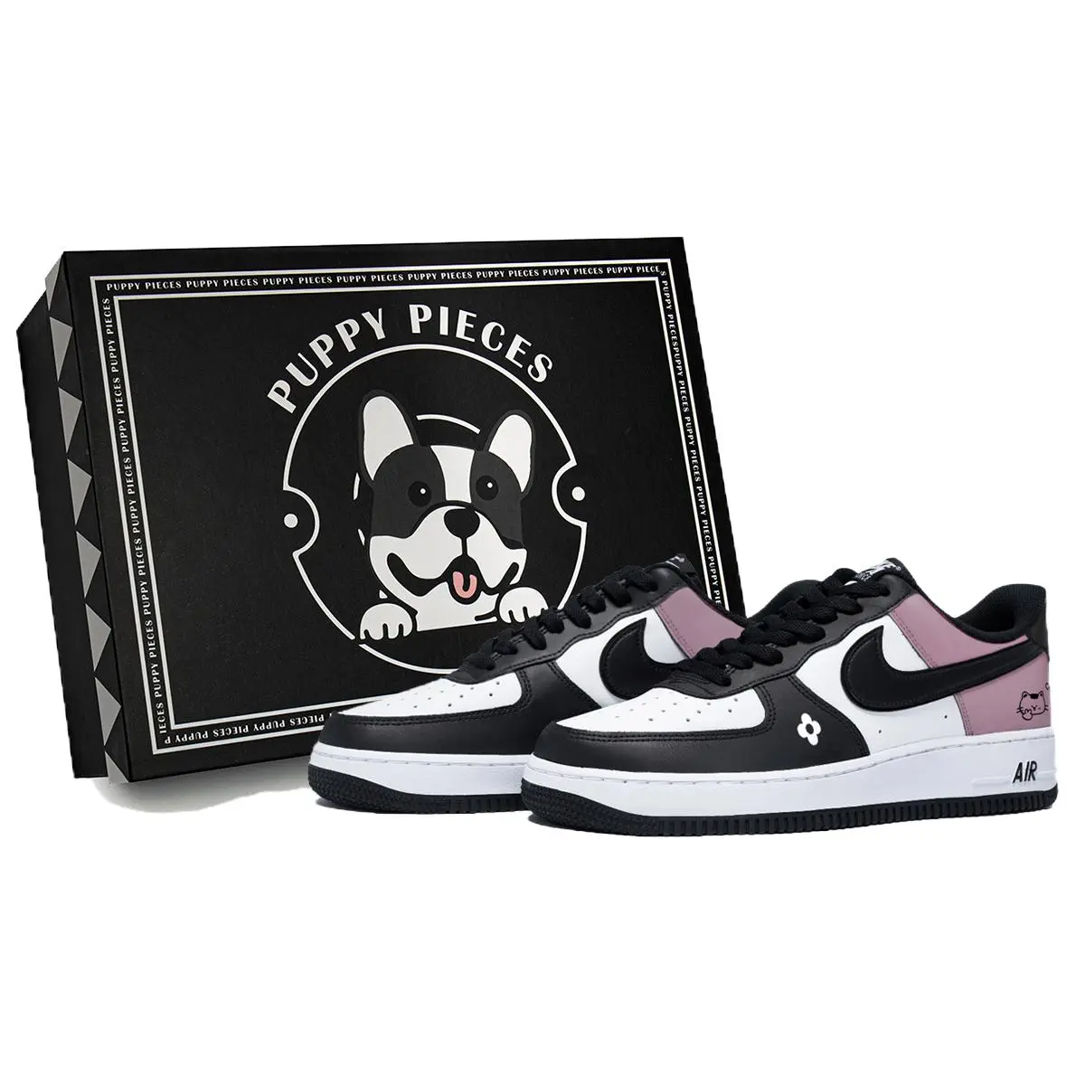 Nike Air Force 1 Puppy Fragment, Special Shoe Box Low top Skateboard Shoes Unisex White