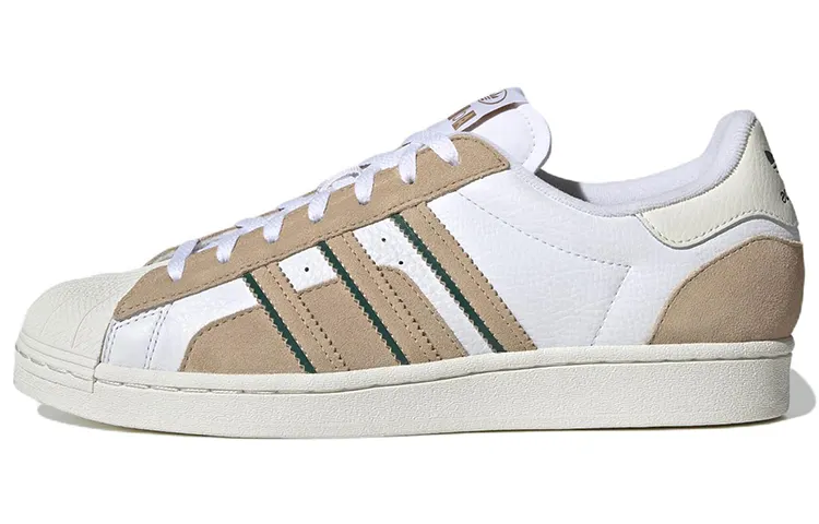 Adidas Originals Superstar Casual Wear resistant And Lightweight Low top Skateboard Shoes Men's White Brown