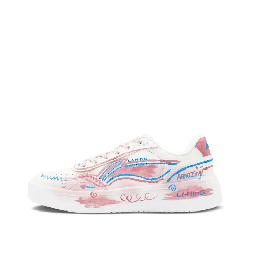 Li Ning Sourdough Slip Resistant, Abrasion Resistant, Breathable Low top Skateboard Shoes Women's Pink