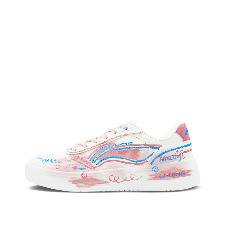 Li Ning Sourdough Slip Resistant, Abrasion Resistant, Breathable Low top Skateboard Shoes Women's Pink