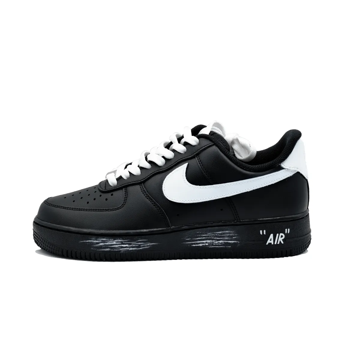 Nike Air Force 1 Condensed White Ink Shadow Low top Skateboard Shoes Unisex Black White