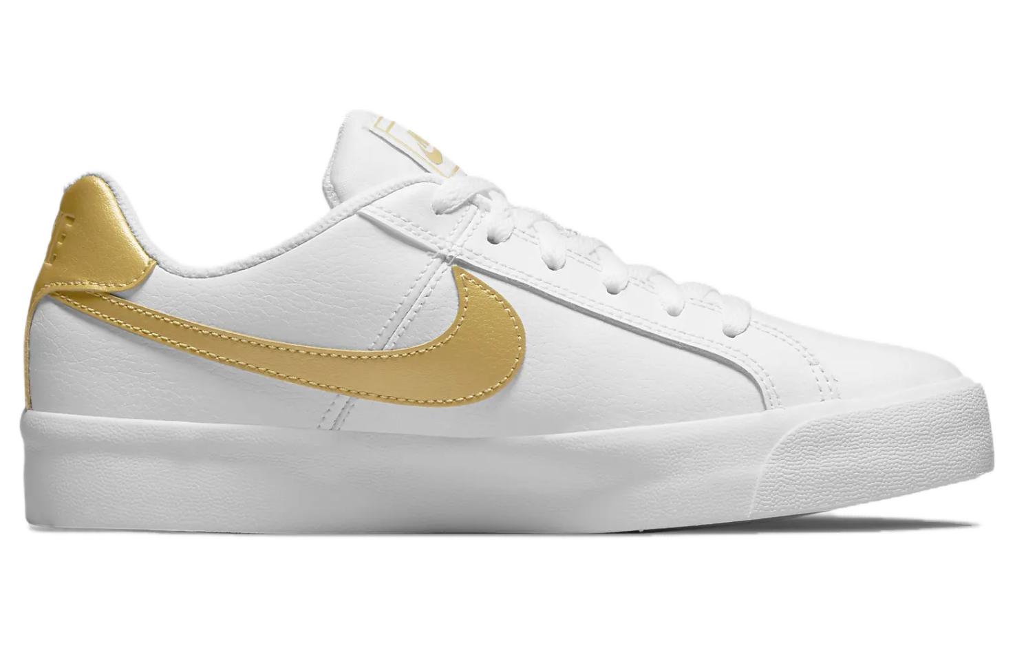 Женские кеды Nike Court Royale AC (бело-золотые) — фото 2
