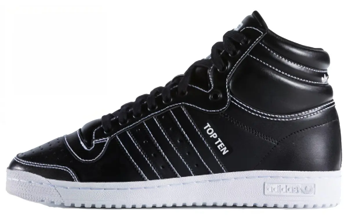 Adidas Originals Top Ten Casual Slip Resistant Slip Resistant High top Skateboard Shoes Men's Black