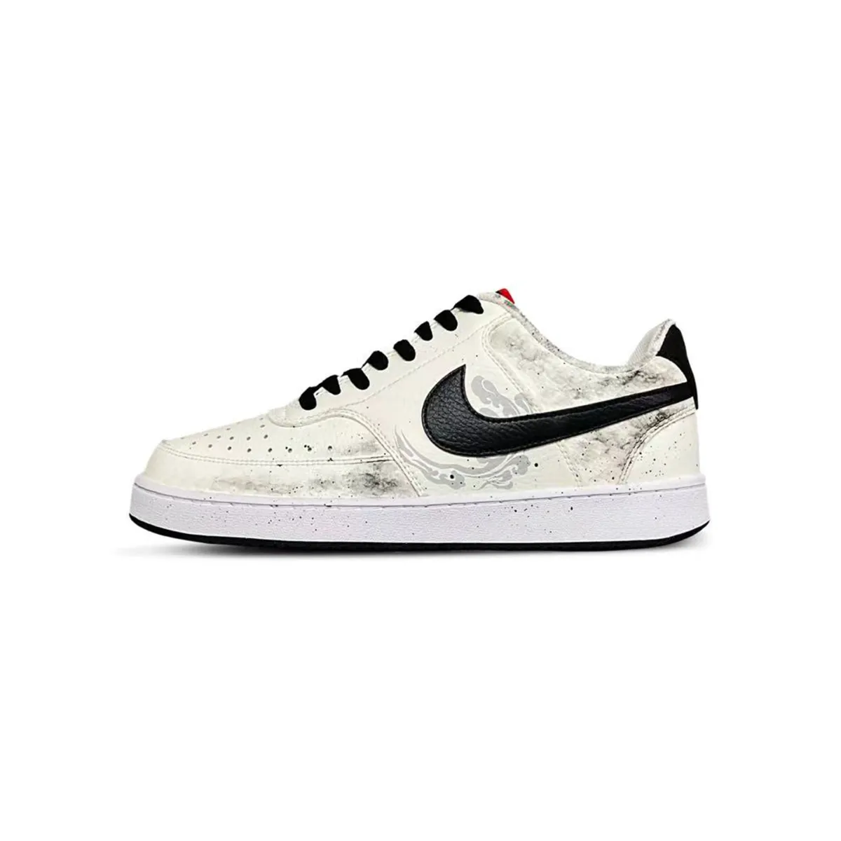 Nike Court Vision 1 Cushioning, Wear Resistant Low top Skateboard Shoes Men's Black White