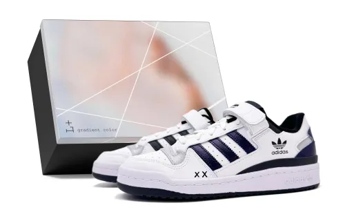 Adidas Originals FORUM Abrasion Resistant Abrasion Resistant Low top Skateboard Shoes Unisex White Blue