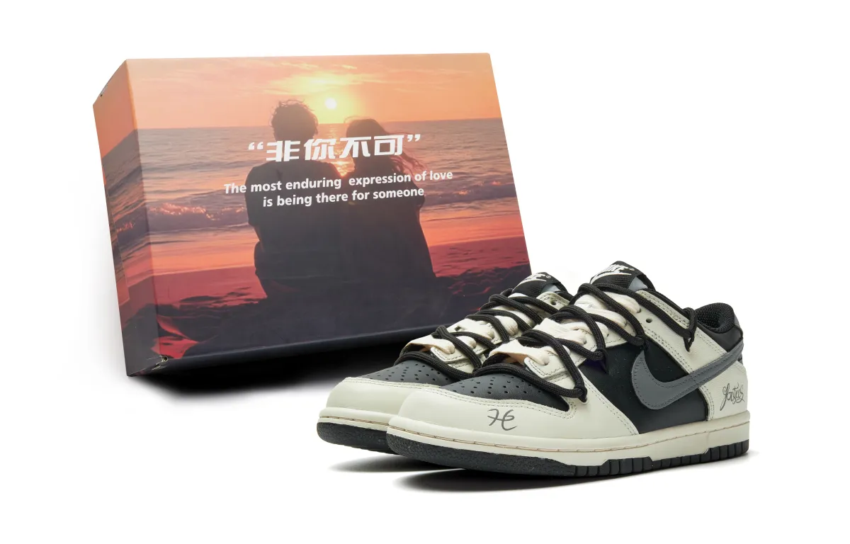 Nike Dunk Low top Skateboard Shoes Unisex Beige Gray Black