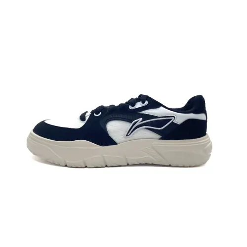 Li Ning Breathable Abrasion Resistant Slip Resistant Low top Skateboard Shoes Men's Black White