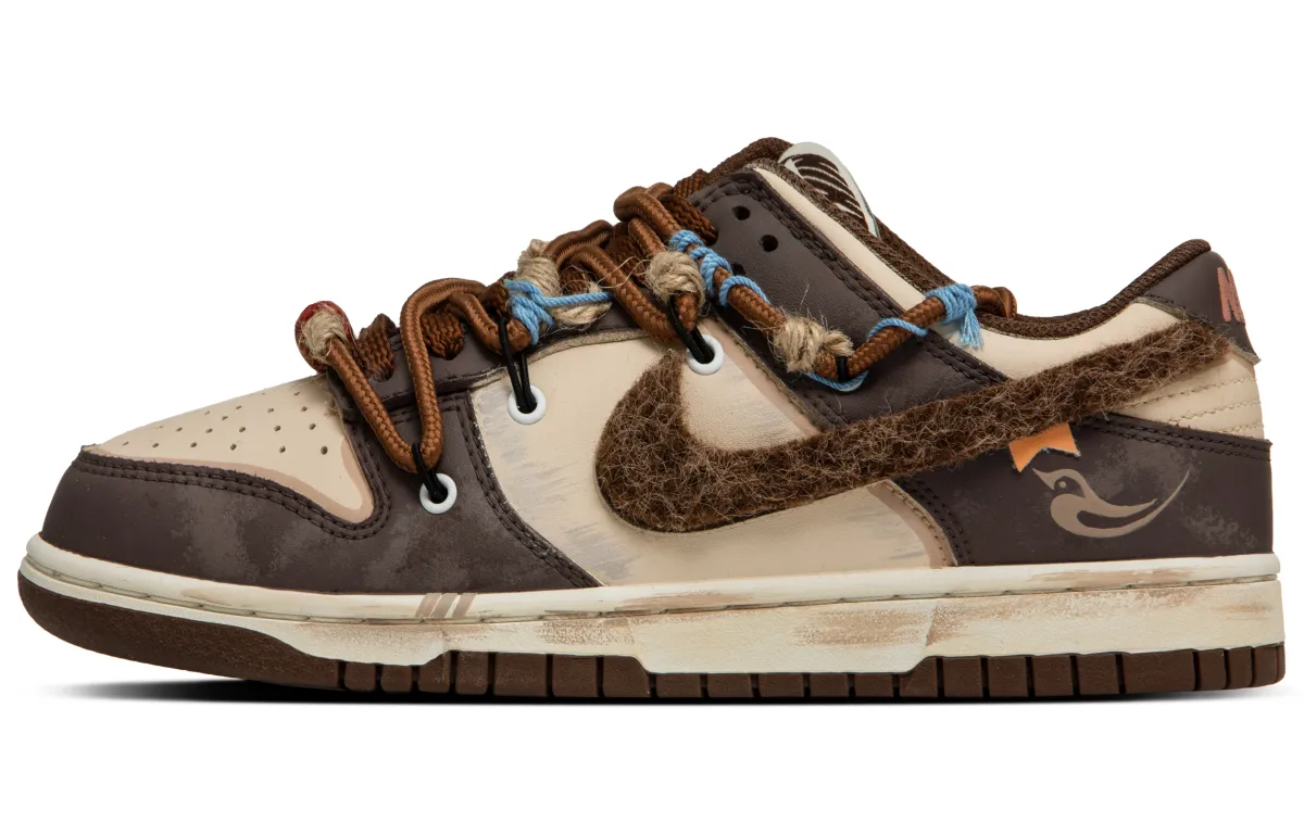 Nike Dunk Cushioning Abrasion Resistant Low top Skateboard Shoes Women's Beige Umber