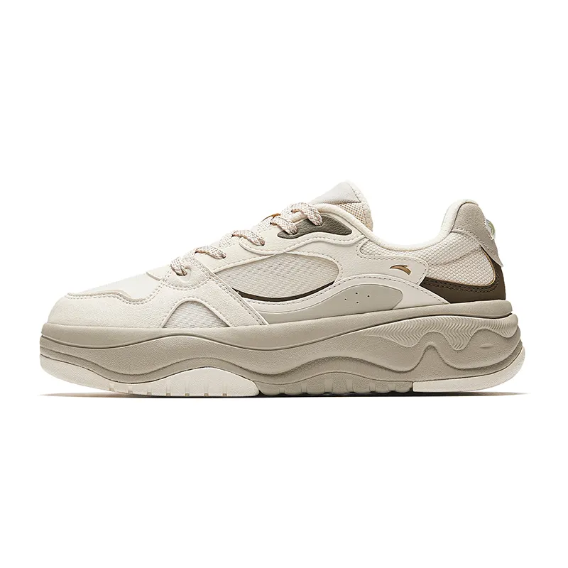 Anta Slip Resistant, Abrasion Resistant, Breathable Low top Skateboard Shoes Women's Beige Umber