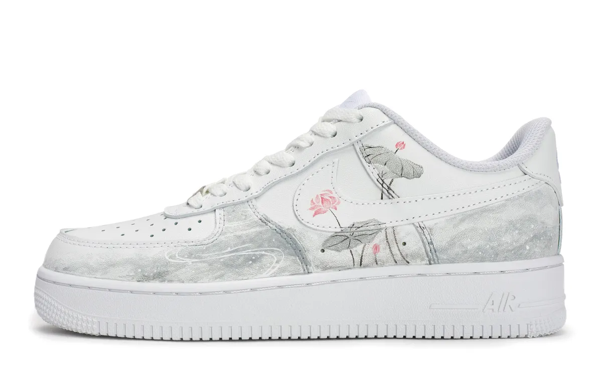 Nike Air Force 1 Slip Resistant Abrasion Resistant Low top Skateboard Shoes Unisex Gray