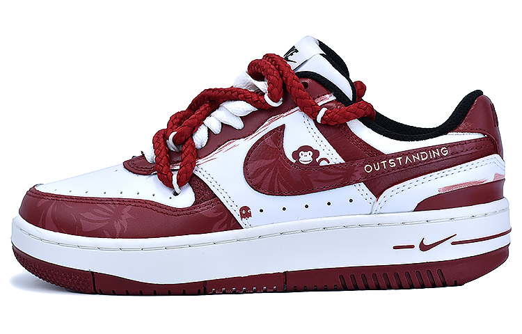 Nike Gamma Force Leather Slip Resistant, Abrasion Resistant, Lightweight Low top Skateboard Shoes Women's Red Yellow
