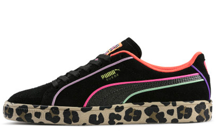 Sophia Webster x PUMA Suede Low top Skateboard Shoes Women's Black Leopard Print
