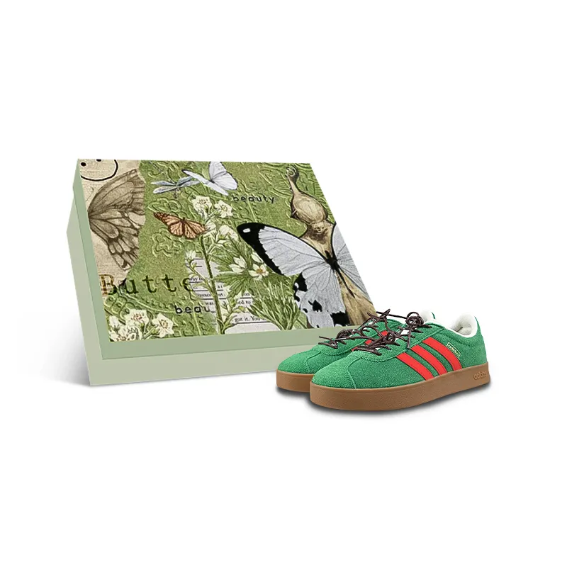 Adidas VL COURT 2.0 Cushioning, Wear Resistant Low top Skateboard Shoes Unisex Green Red